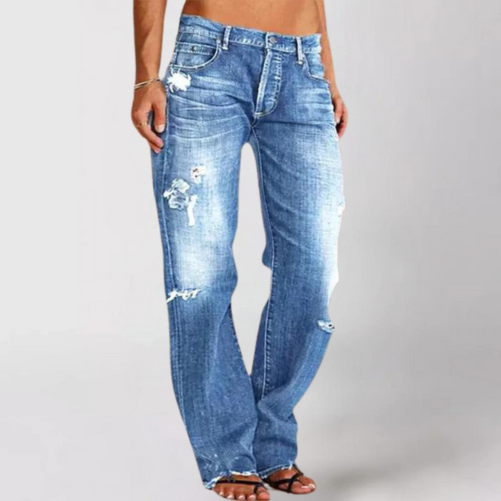 Viktoria - Loose wide cut denim jeans for women