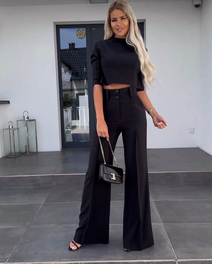 Teel - palazzo pants and crop top