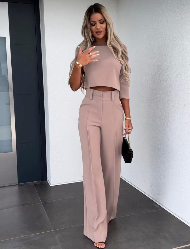 Teel - palazzo pants and crop top