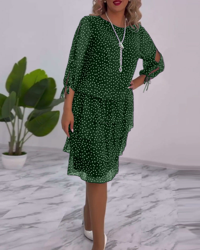 Milou™ | Polka dot print layered elegant dress