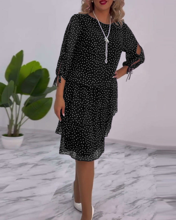 Milou™ | Polka dot print layered elegant dress