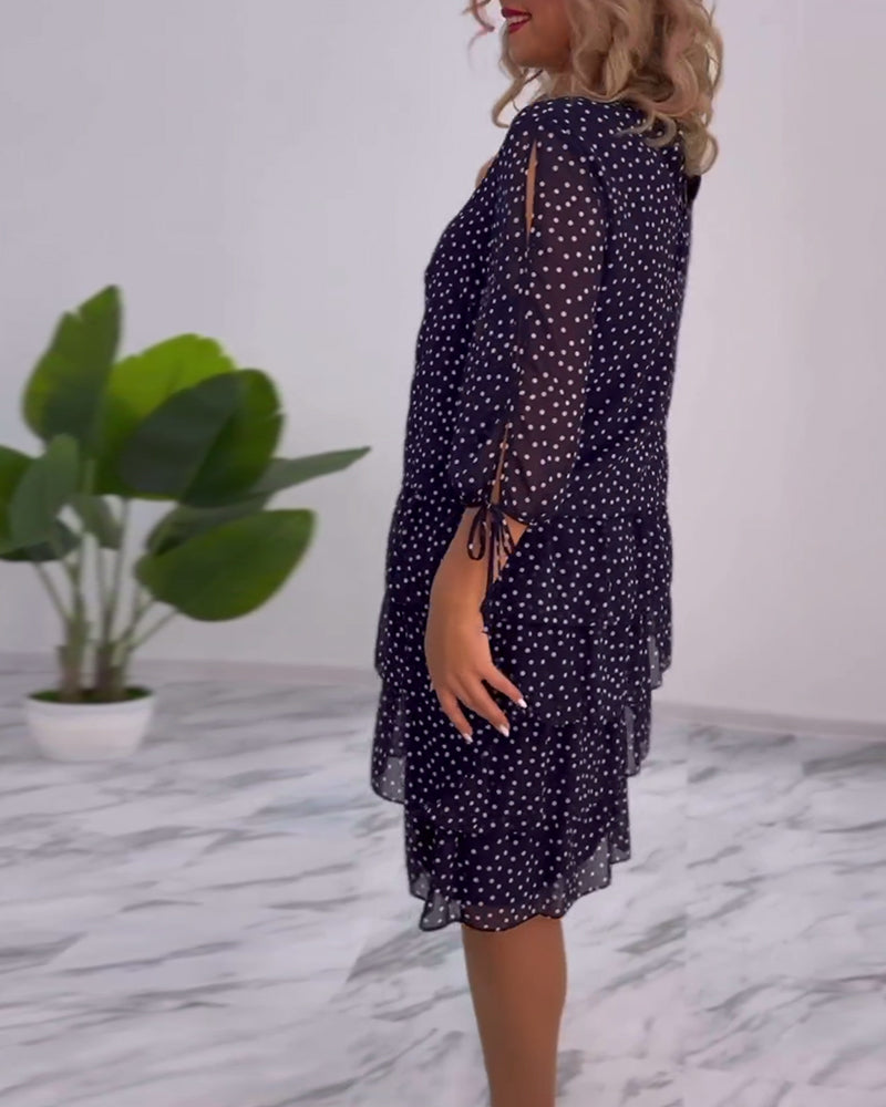 Milou™ | Polka dot print layered elegant dress