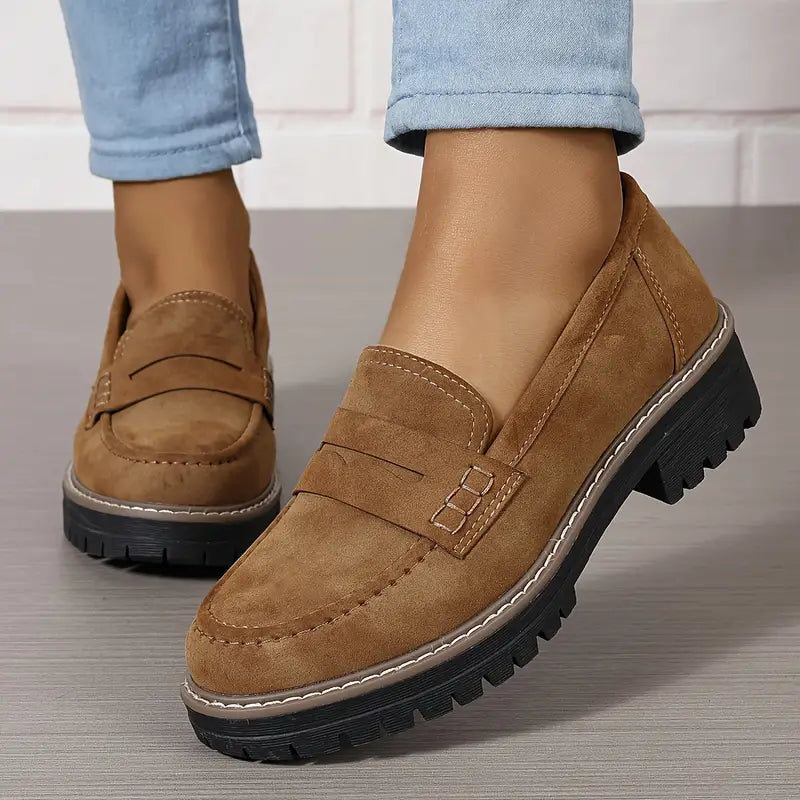 Chunky Loafers | Easy Slip-On, Comfort Round Toe