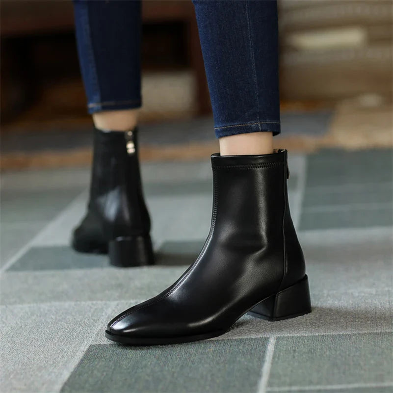 Bold Boundary Genuine Leather Boots