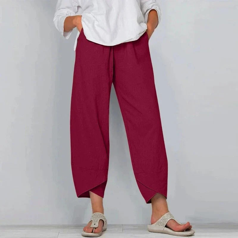 Nathalie - Chic cotton and linen trousers