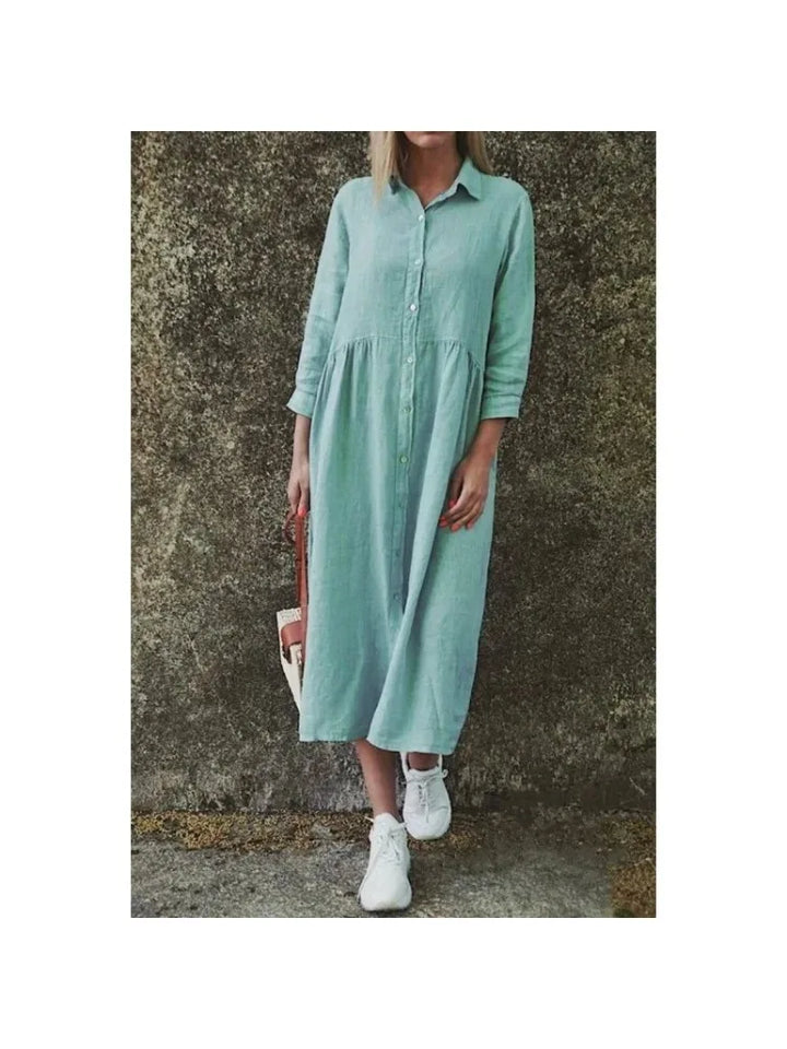 Jeniffer | Loose long dress polo collar