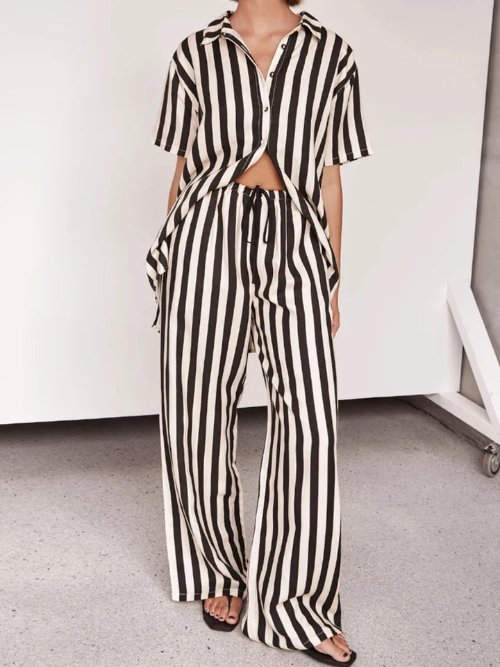 Irina | Striped contrast set 2-piece