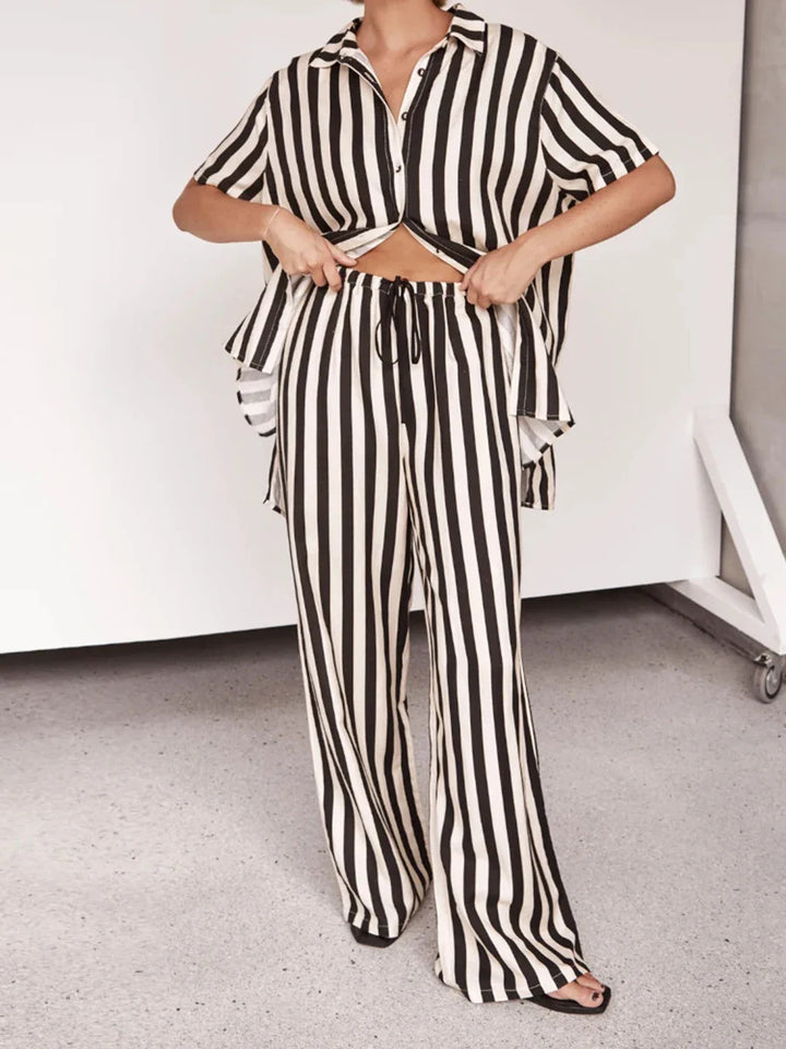 Irina | Striped contrast set 2-piece