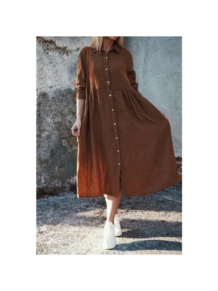 Jeniffer | Loose long dress polo collar