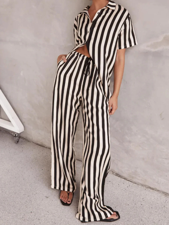 Irina | Striped contrast set 2-piece