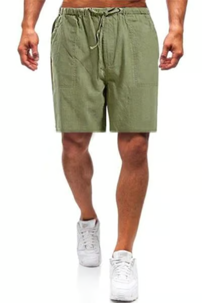 Men's Cotton and linen loose casual shorts