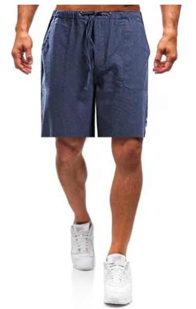 Men's Cotton and linen loose casual shorts