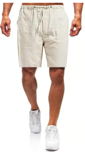 Men's Cotton and linen loose casual shorts