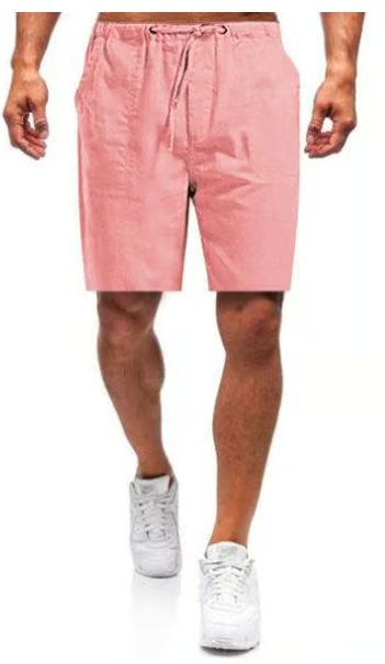 Men's Cotton and linen loose casual shorts