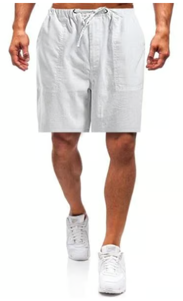 Men's Cotton and linen loose casual shorts