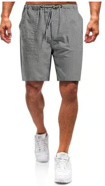 Men's Cotton and linen loose casual shorts