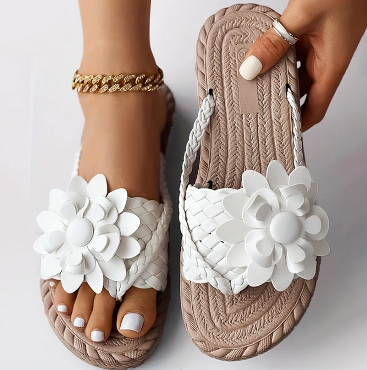 Women's Flower Flat Flip Flops