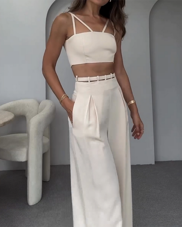 Sophia | Tank Top and Hollow Pants Two-piece Suit