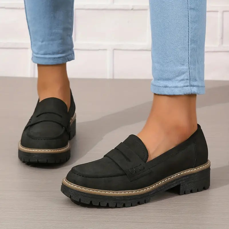 Chunky Loafers | Easy Slip-On, Comfort Round Toe