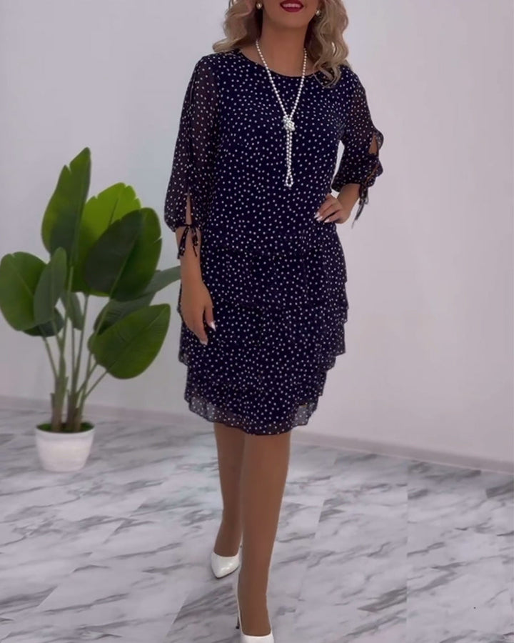 Milou™ | Polka dot print layered elegant dress