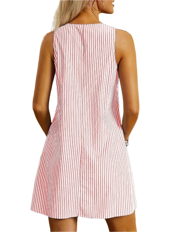 Alissa™ - Sleeveless Striped Dress