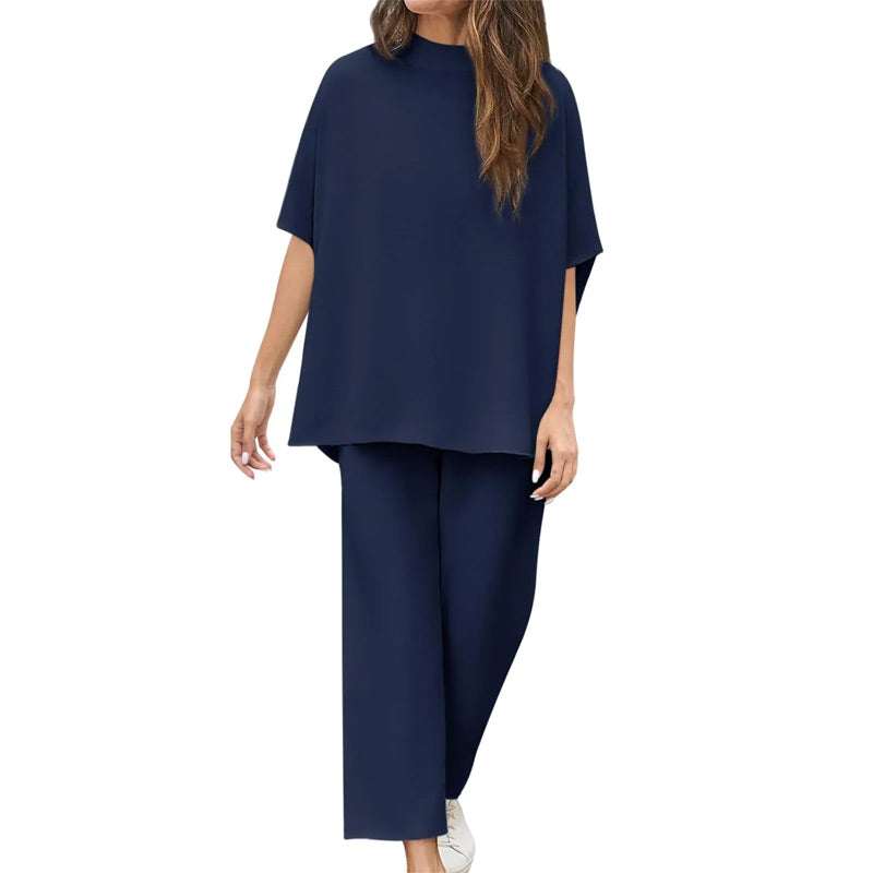 Janice | Set of wide trousers with 3/4 sleeves for women