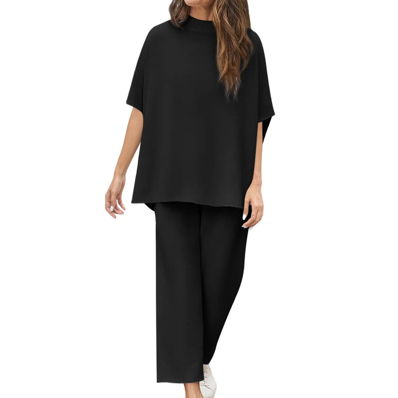 Janice | Set of wide trousers with 3/4 sleeves for women