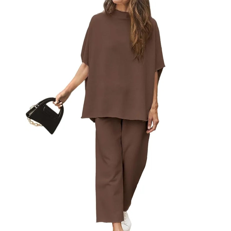 Janice | Set of wide trousers with 3/4 sleeves for women